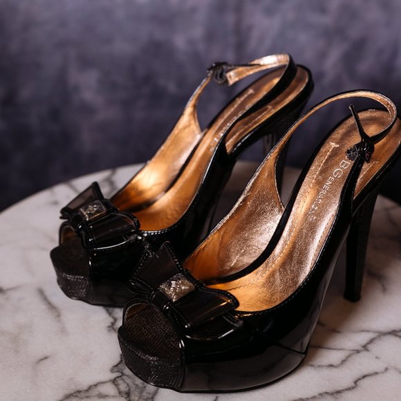 BCBGeneration black sling back, open-toe pump, size 36, 5-inch heel - Picture 4 of 11